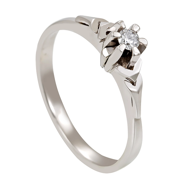 Diamantring, 18K, Weißgold, Brillant 0,07 ct