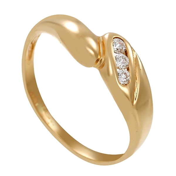 Ring, 14K, Gelbgold, Zirkonia