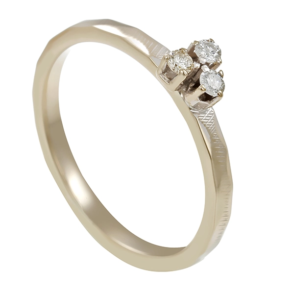 Ring, 14K, Weißgold, Zirkonia