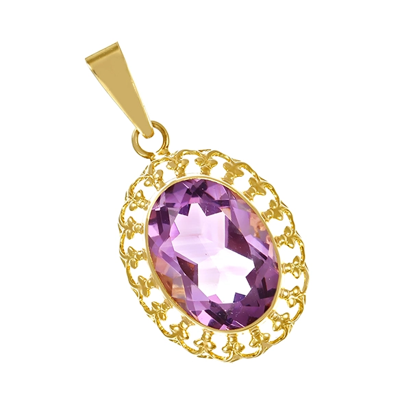 Anhänger, 8K, Gelbgold, Amethyst