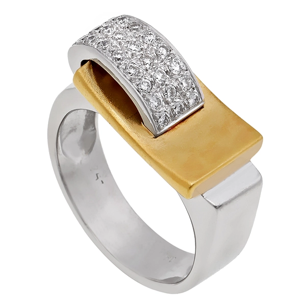 Diamantring, 18K, Weiß-/Gelbgold, Brillanten 0,30 ct