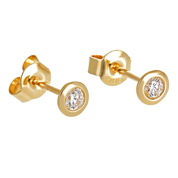 Ohrstecker, 14K, Gelbgold, Brillanten