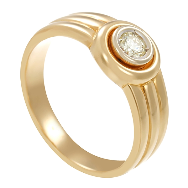 Diamantring, 14K, Gelb-/Weißgold, Brillant 0,23 ct