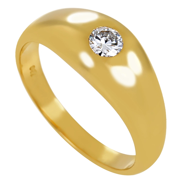 Herrenring, 18K, Gelbgold, Brillant 0,30 ct