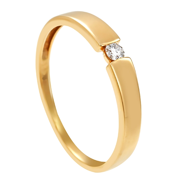 Diamantring, 14K, Gelbgold, Brillant