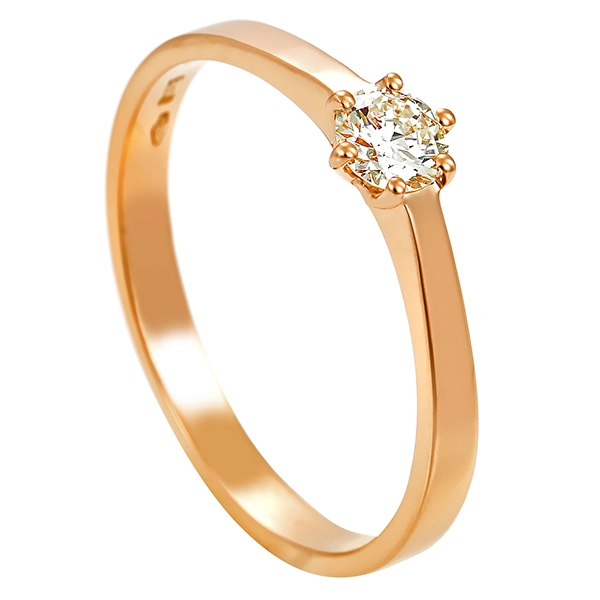 Diamantring, 18K, Rotgold, Brillant 0,25 ct