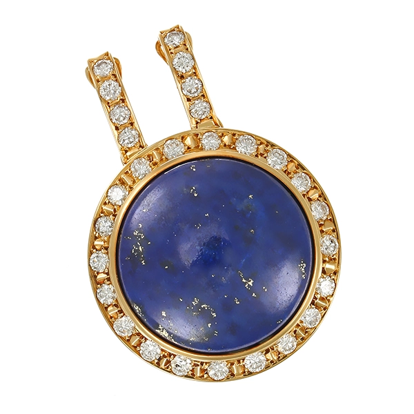 Anhänger, 14K, Gelbgold, Lapis, Brillanten