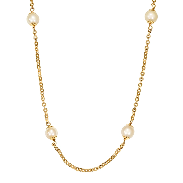 Collier, 18K, Gelbgold, Perlen