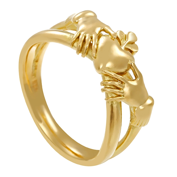 "Ring, 18K, Gelbgold, "Hände mit Herz""