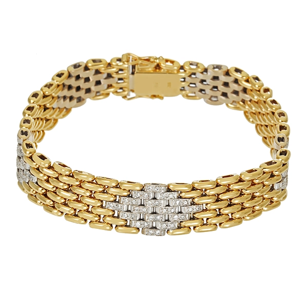 Armband, 18K, Weiß-/Gelbgold, Brillant