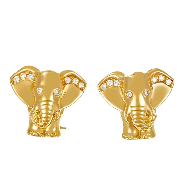 Clipstecker, 18K, Gelbgold, Brillanten 