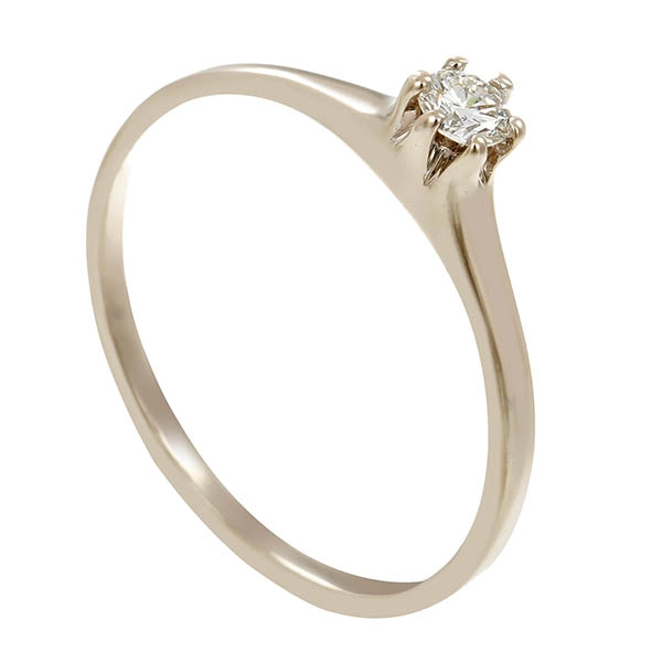 Brillantring, 14K, Weißgold, ca. 0,15ct