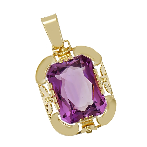 Anhänger, 14K, Gelbgold, Amethyst