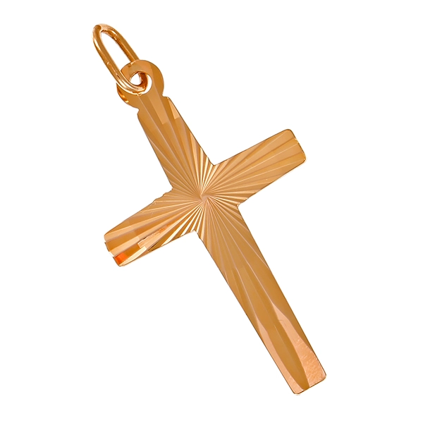 Anhänger, 14K, Rotgold, Kreuz