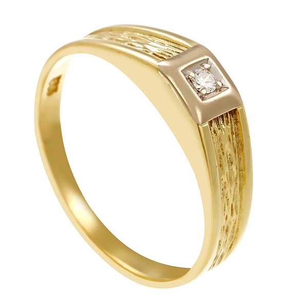 Diamantring, 14K, Gelbgold, Brillant