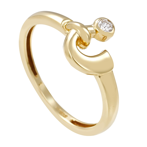 Diamantring, 14K, Gelb-/Weißgold, Brillant