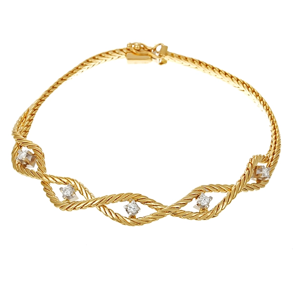 Armband, 18K, Gelb-/Weißgold, Brillanten