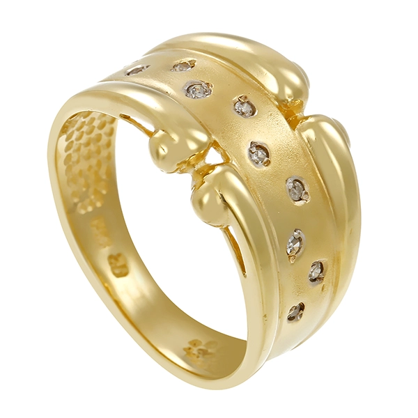 Diamantring, 14K, Gelbgold, Diamanten