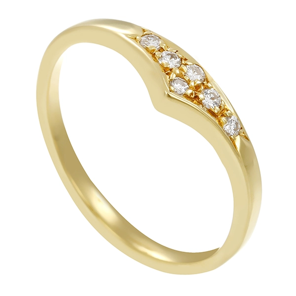 Damenring, 14K, Gelbgold, Brillanten