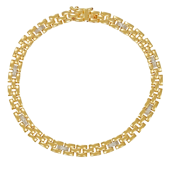 Armband, 14K, Gelb-Weißgold, Diamanten