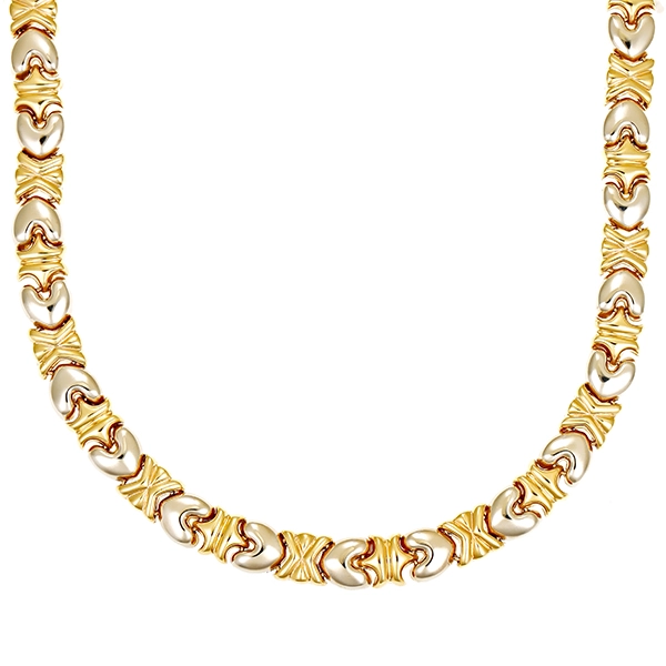 Goldkette, 14K, Gelb-/Weißgold