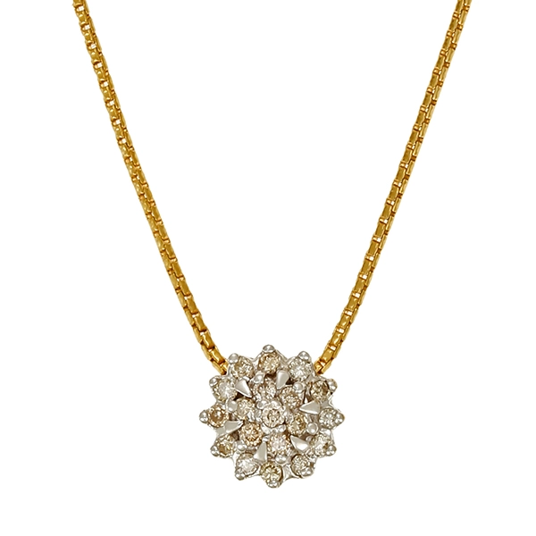 Collier, 18K, Gelb-/Weißgold, Brillanten