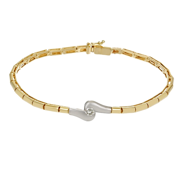 Armband, 14K, Gelb-/Weißgold, Brillant