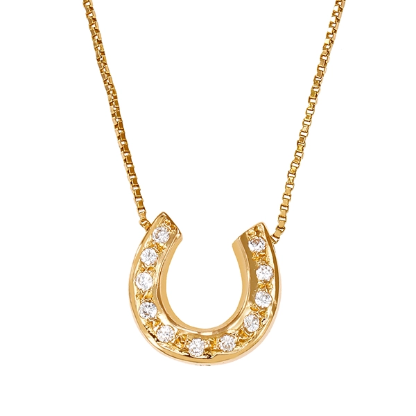 Collier, 18K, Gelbgold, Zirkonia