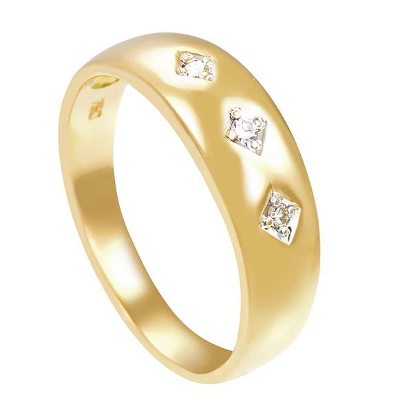 Diamantring, 18K, Gelbgold, Diamanten