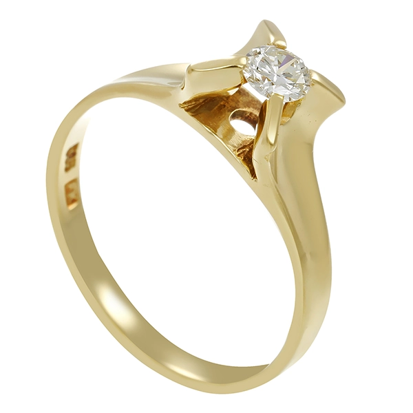 Brillantring, 14K, Gelbgold, ca. 0,23ct