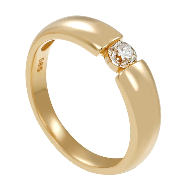 Brillantring, 14K, Gelbgold