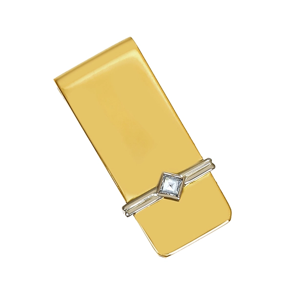 Anhänger, 18K, Gelb-/Weißgold, Diamant 0,05 ct