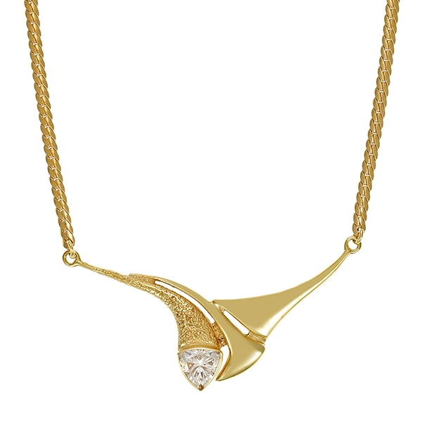 Collier, 8K, Gelbgold, Zirkonia