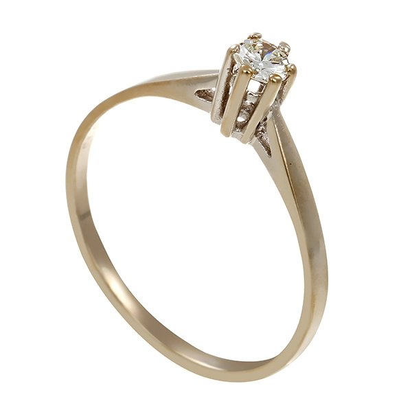 Diamantring, 14K, Weißgold, Brillant 0,13 ct