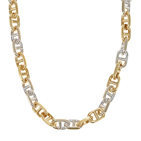 Kette, 14K, Gelb-/Weißgold