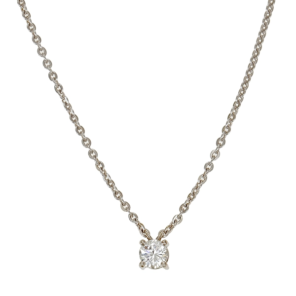 Collier, 14K, Weißgold, Brillant