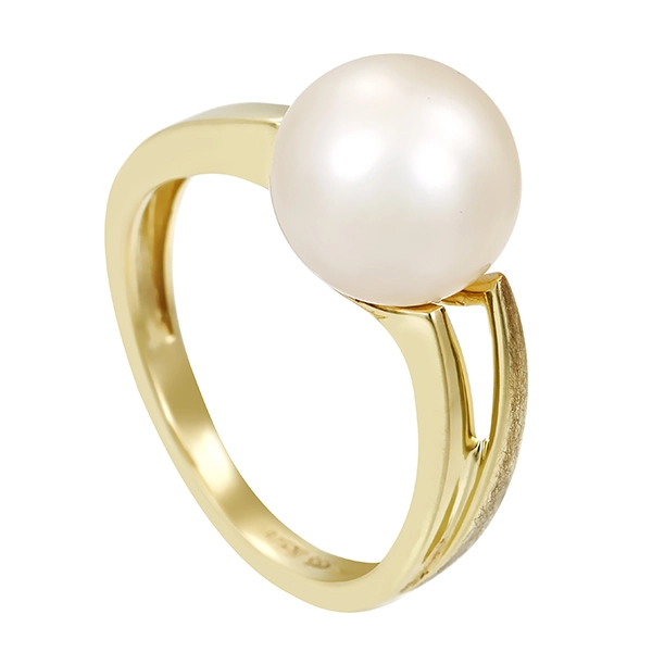 Ring, 8K, Gelbgold, Zuchtperle