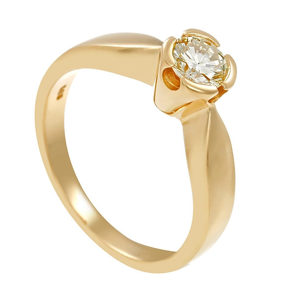 Brillantring, 14K, Gelbgold, ca. 0,50ct