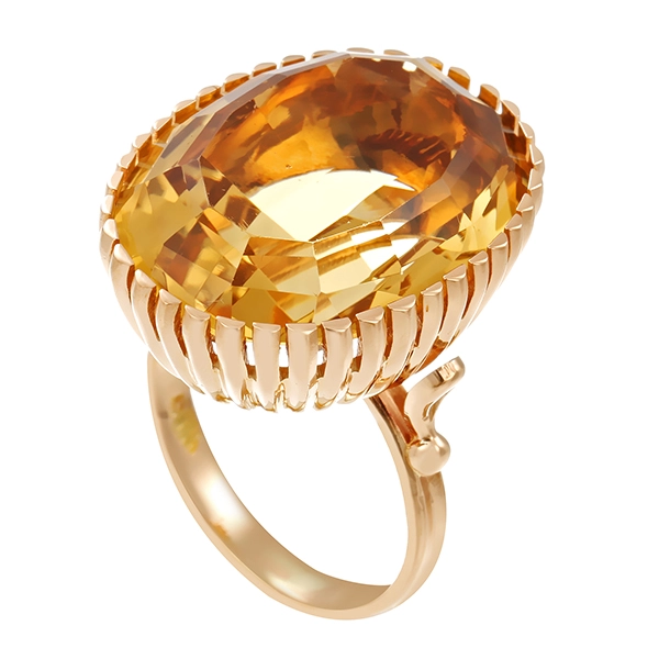 Ring, 18K, Gelbgold, Citrin