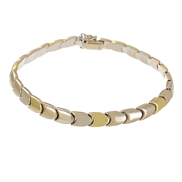 Armband, 8K, Gelb-/Weißgold, L 19,5cm