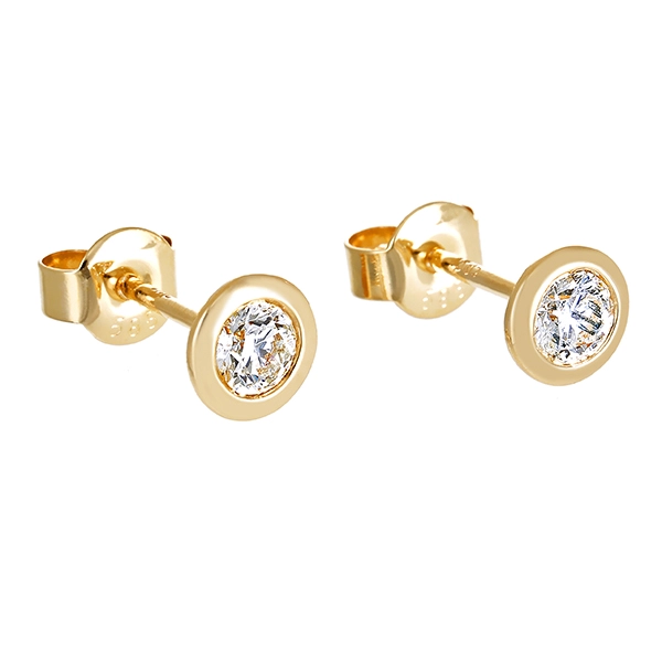 Ohrstecker, 14K, Gelbgold, Brillanten