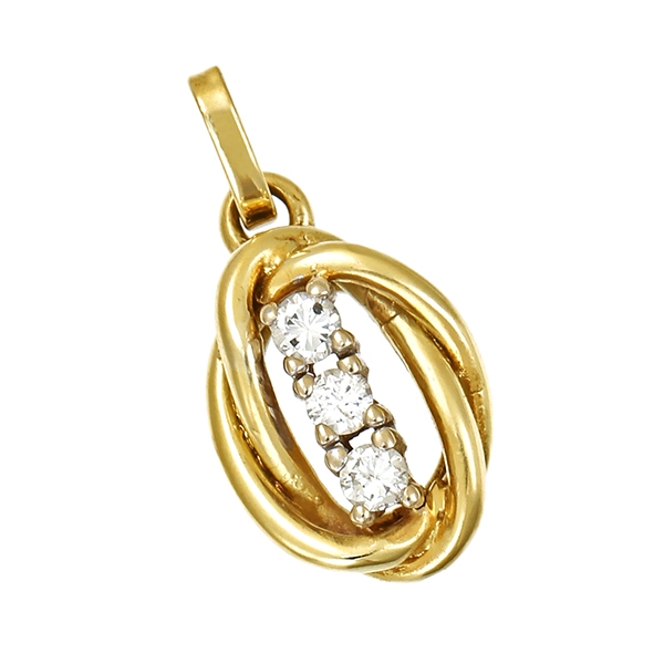 Anhänger, 14K, Gelbgold, Brillanten 