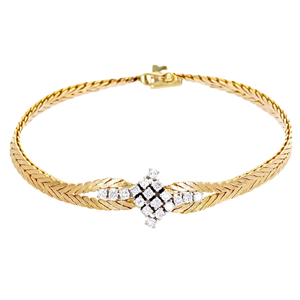 Armband, 14K, Gelb-/Weißgold, Brillanten 0,63 ct