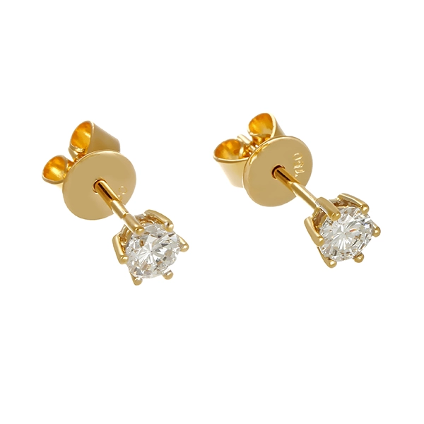 Ohrstecker, 18K, Gelbgold, Brillanten 0,40 ct