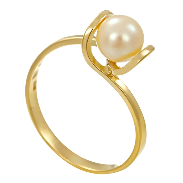 Ring, 14K, Gelbgold, Perle