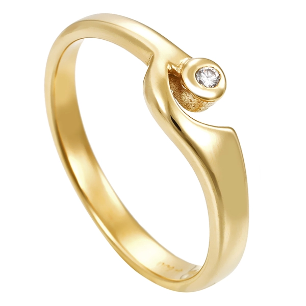 Diamantring, 14K, Gelbgold, Brillant