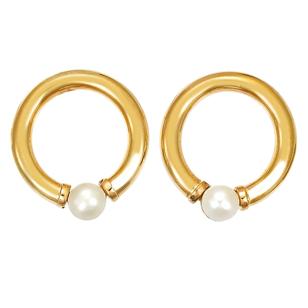 Ohrstecker, 14K, Gelbgold, Perle