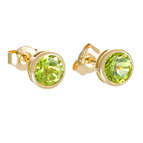 Ohrstecker, 14K, Gelbgold, Peridot