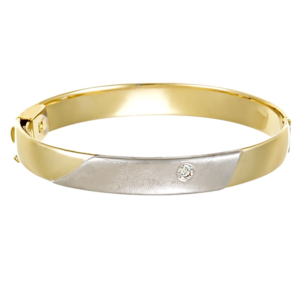 Armreif, 14K, Gelb-/Weißgold, Brillant(en) 0,20ct