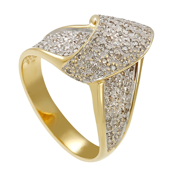 Ring, 14K, Gelbgold, Diamanten 